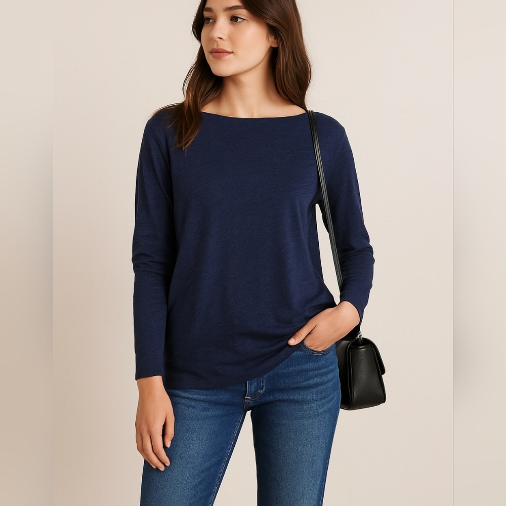 COS Navy Blue Long Sleeve Women's Top
